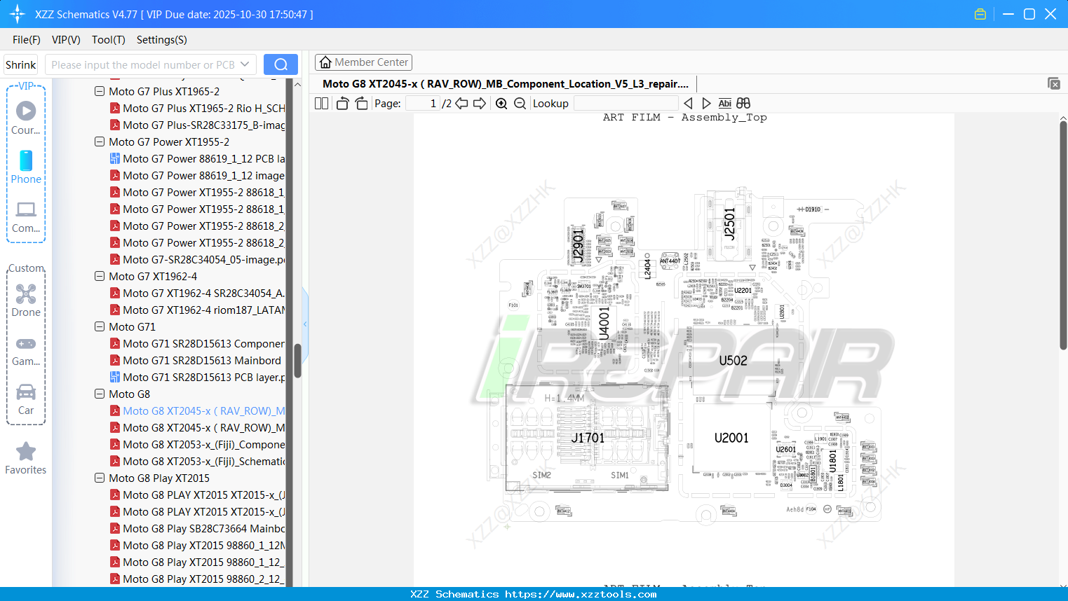 Motorola Moto G8 XT2045-xгиRAV_ROW)_MB_Component_Location_V5_L3_repair